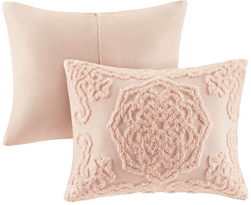 Olliix By Madison Park Laetitia Blush Tufted Cotton Chenille Medallion