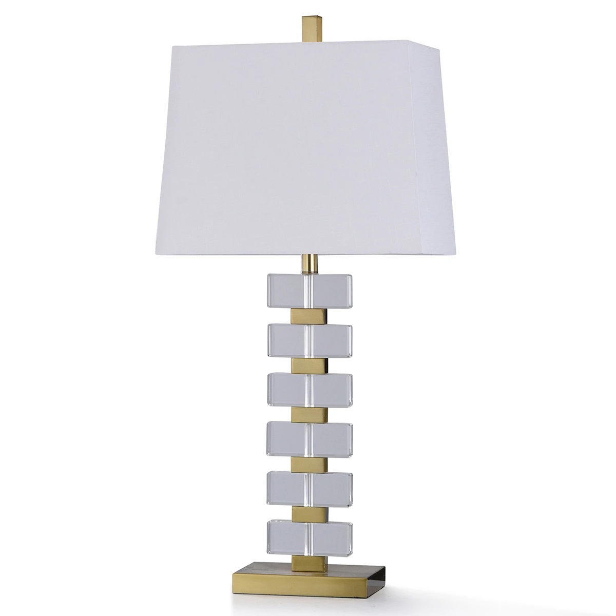 white metal table lamp