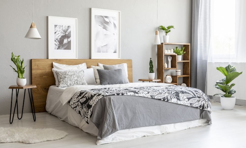 A Serene Grey and White Bedroom