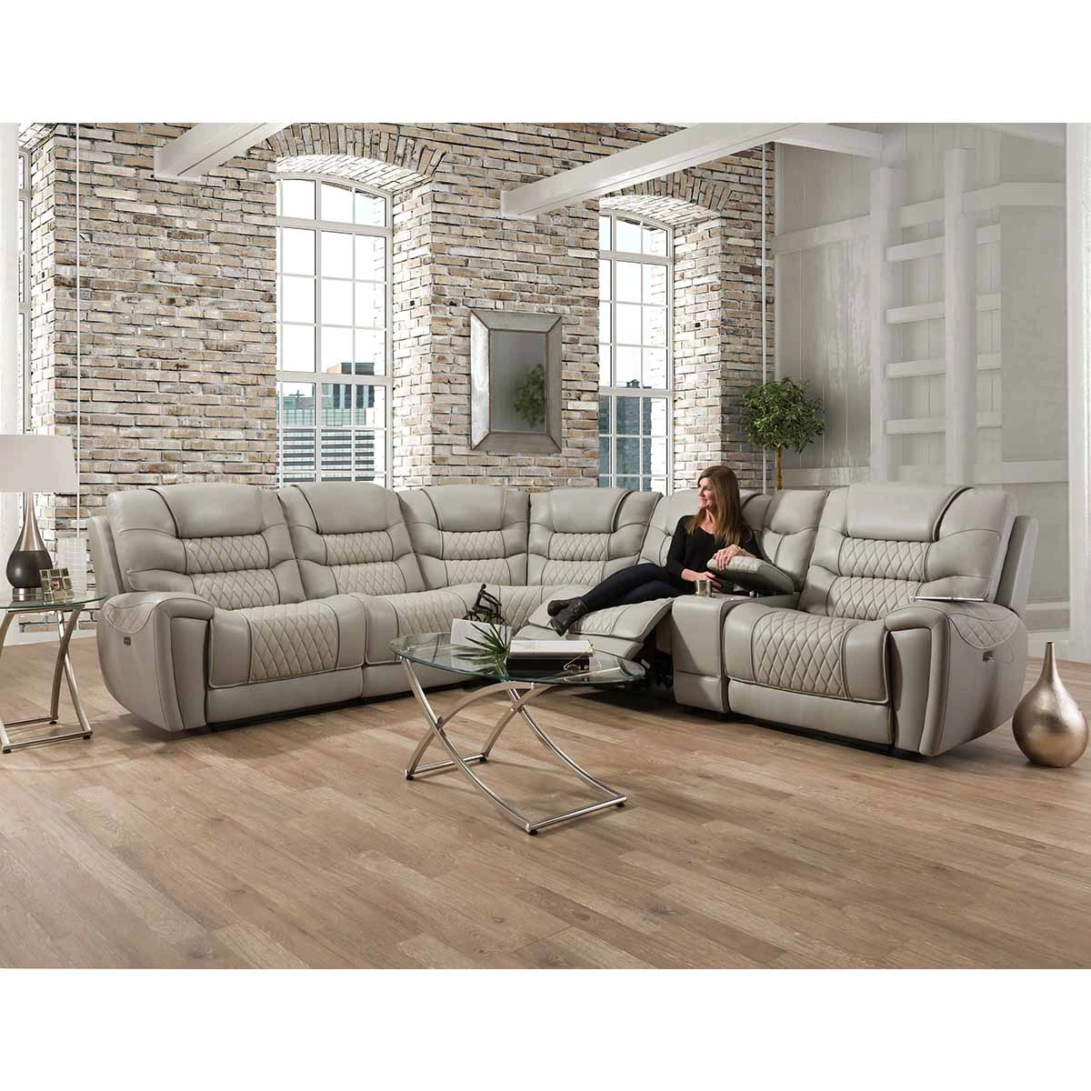 The Corinthian Furniture Breckenridge 3-piece powered L-shaped sectional 