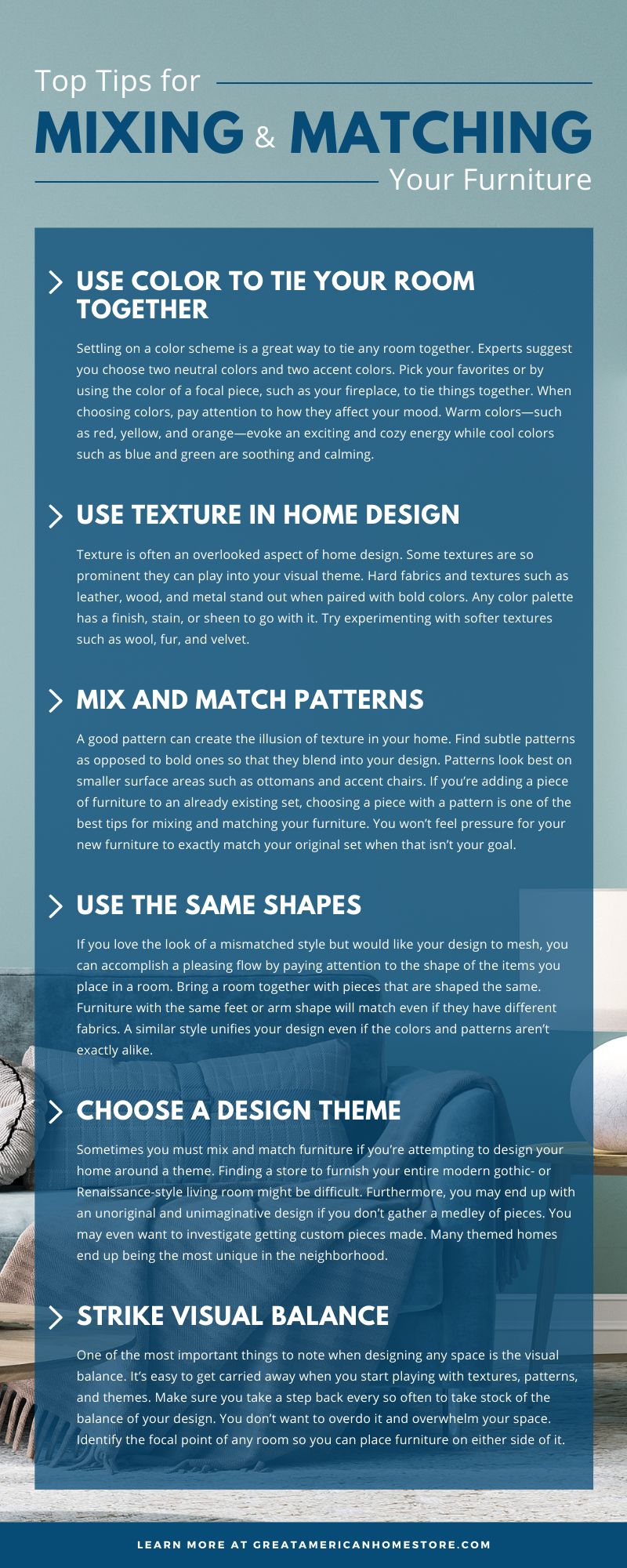 Mixing and Matching Furniture Tips Infographic