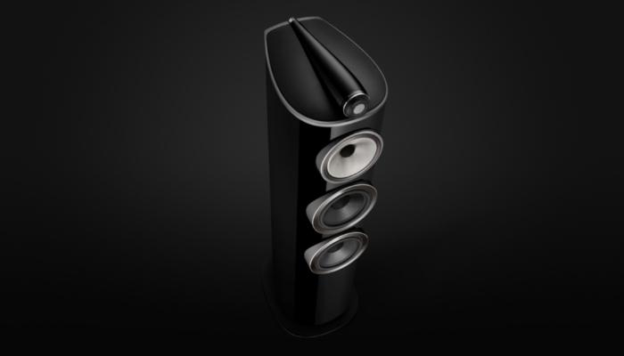 High angle view of Bowers & Wilkins 804 D4 speaker in Gloss Black