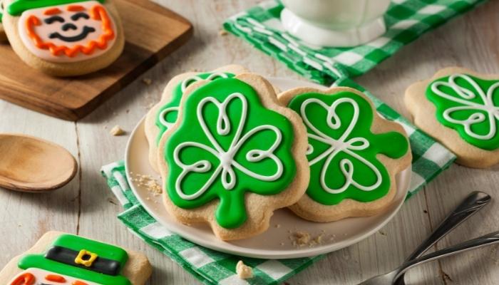 Plate of St. Patrick’s Day-themed cookies