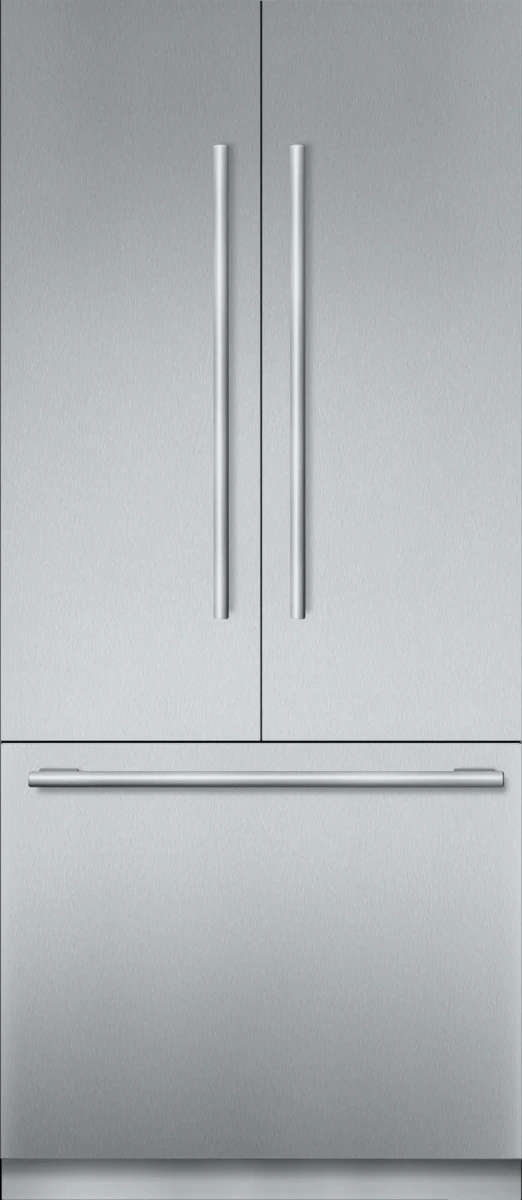 stainless steel French door refrigerator frontal view