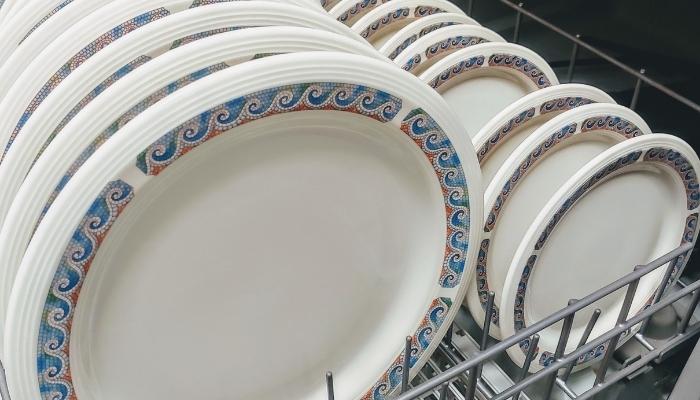 dishwasher filled with China
