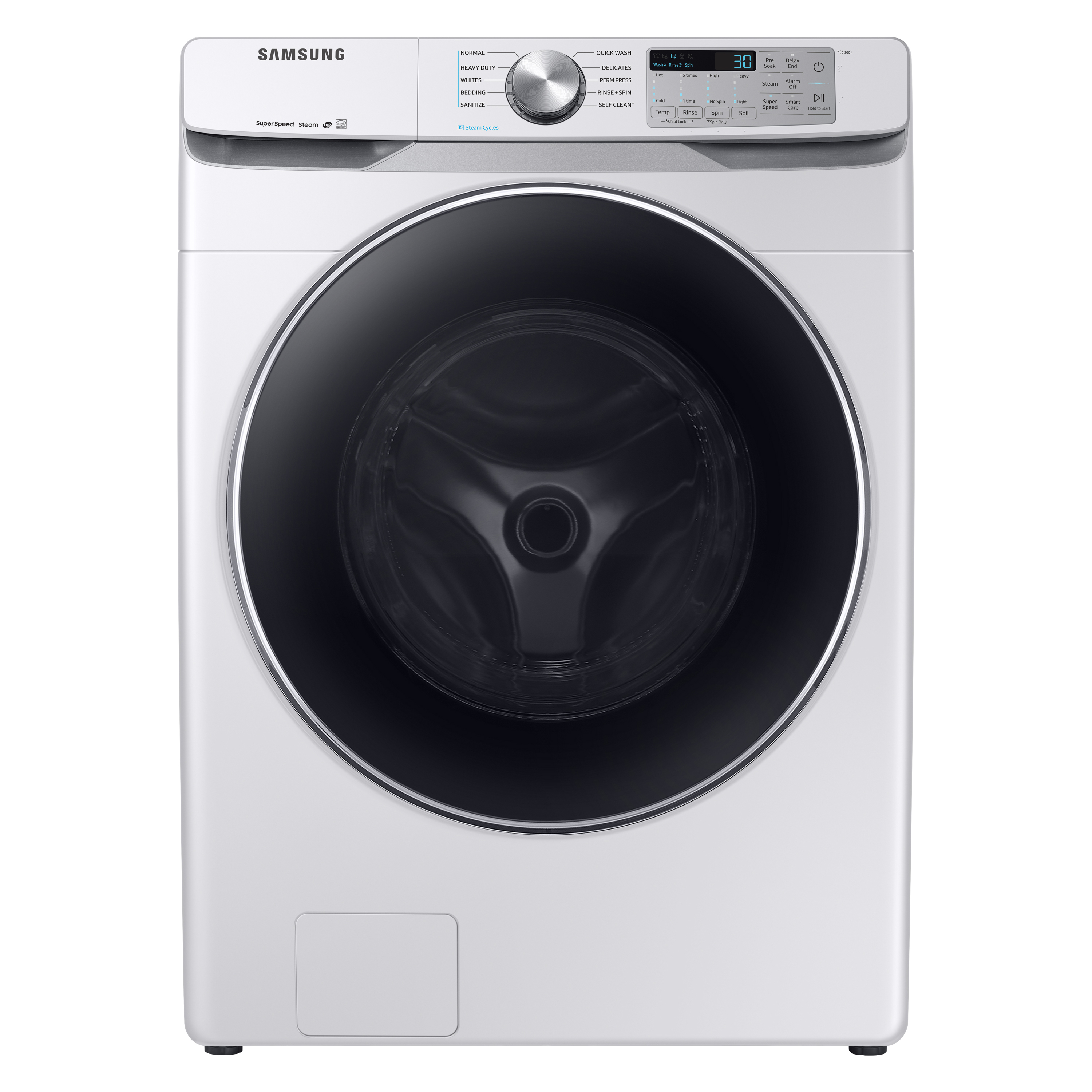 front load washer with digital panel and smart knob