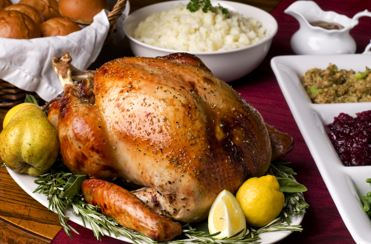 A holiday feast and a air-fried turkey