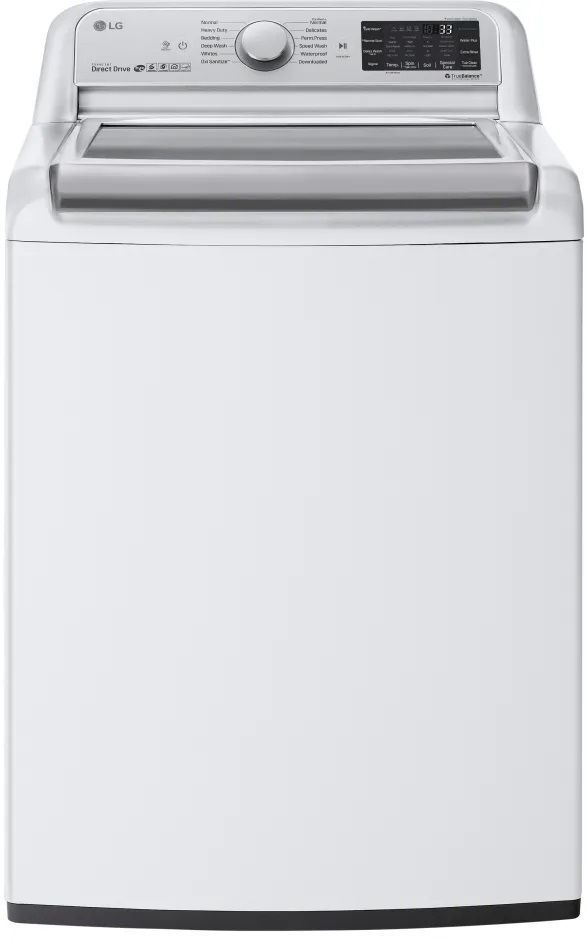 Front view of LG WT7800CW top load washer 