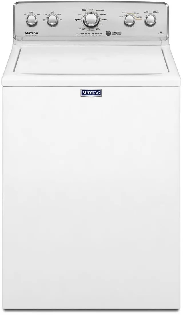 Front view of Maytag MVWC565FW top load washer 