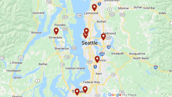 Google map showing Albert Lee locations 
