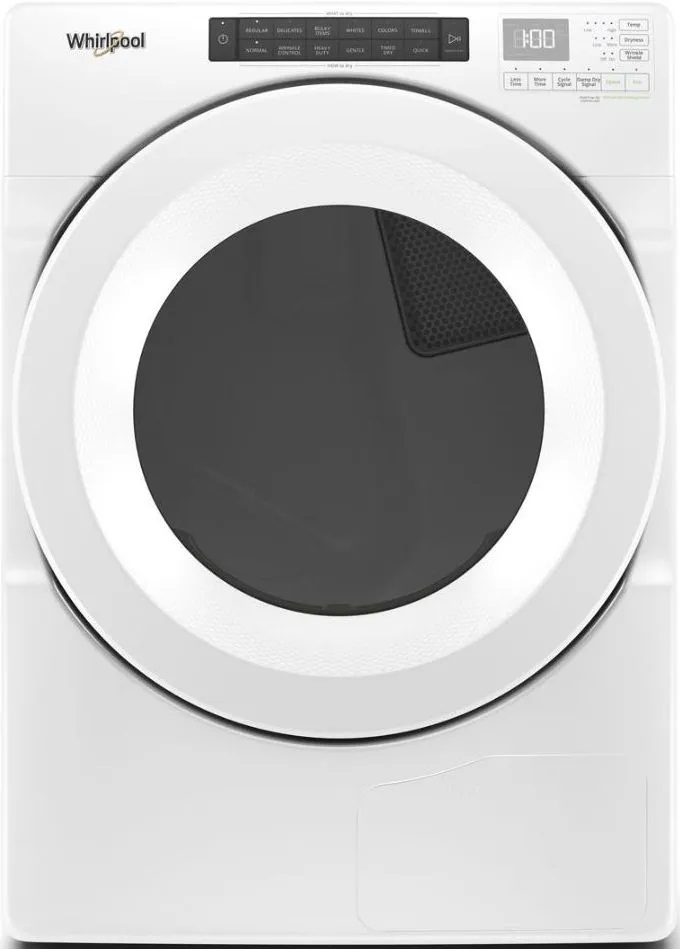 Front view of Whirlpool WHD560CHW heated pump dryer 