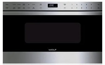 Front view of Wolf MD24TE/S microwave drawer 