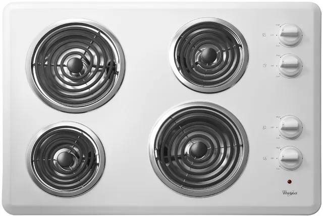 Whirlpool 30” White Electric Cooktop