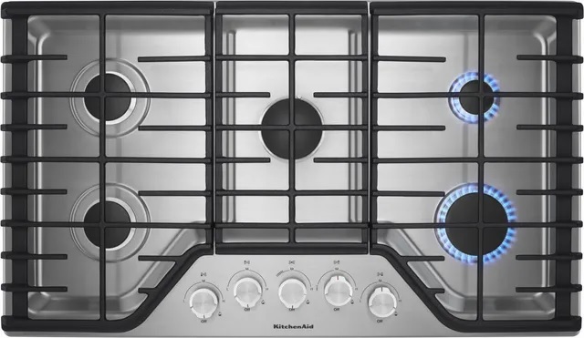 KitchenAid 36” Stainless Steel Gas Cooktop