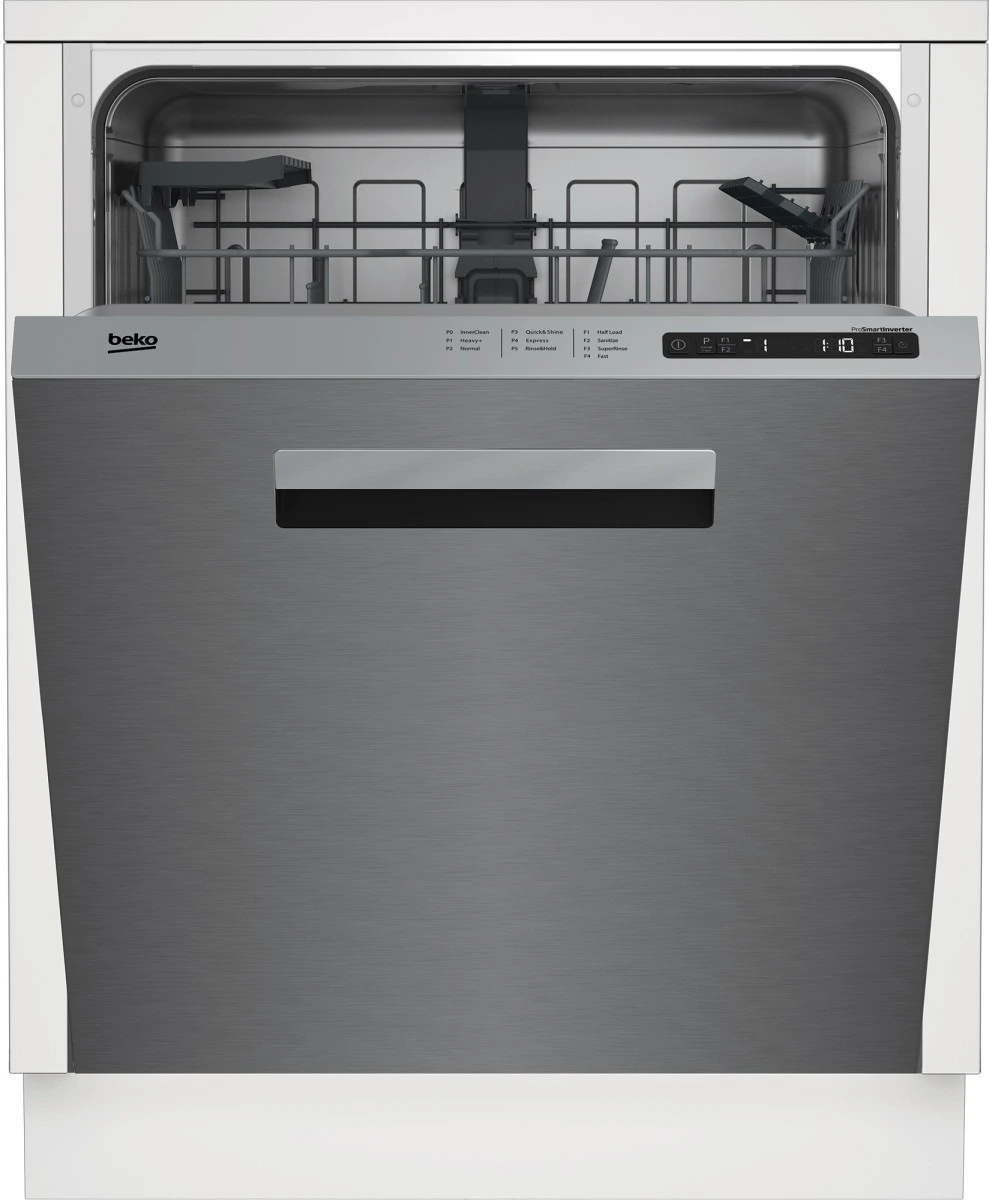 Front view of the Beko DDN25402X dishwasher 