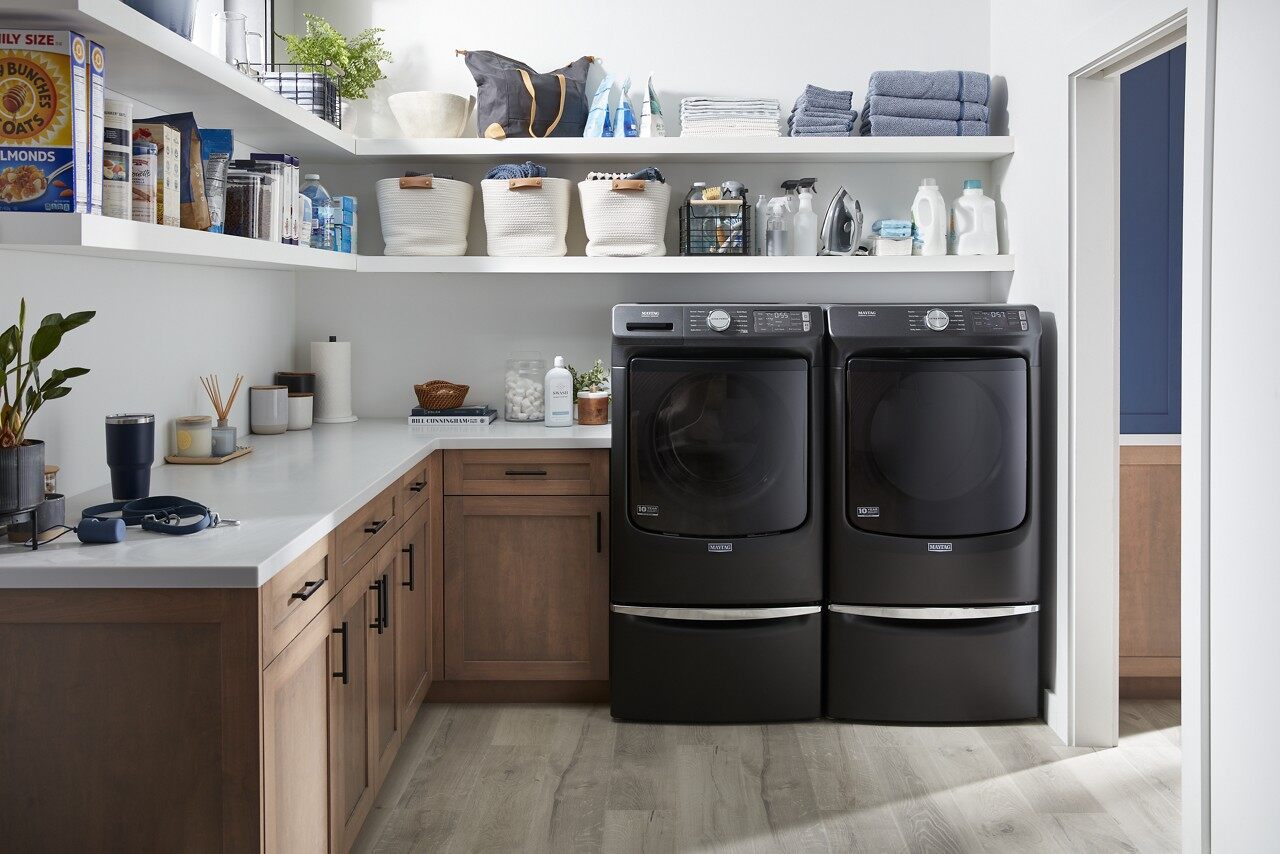 black slate washer and dryer