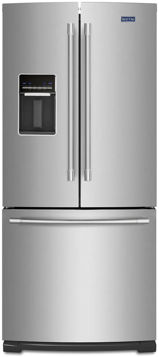 Front view of Maytag MFW2055FRZ French door refrigerator 