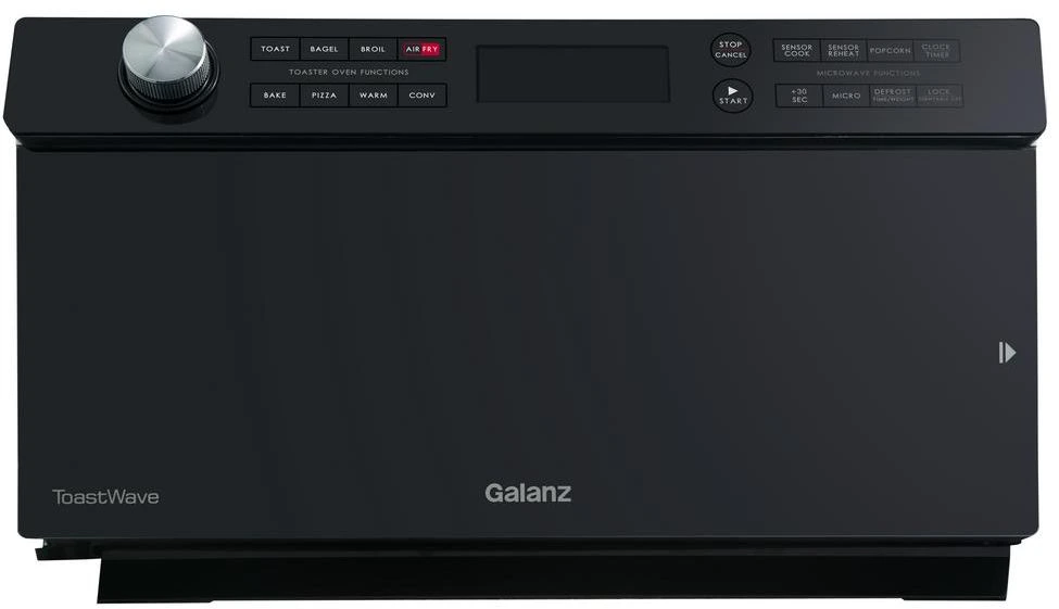 Front view of the Galanz GTWHG12BKSA10 ToastWave microwave 