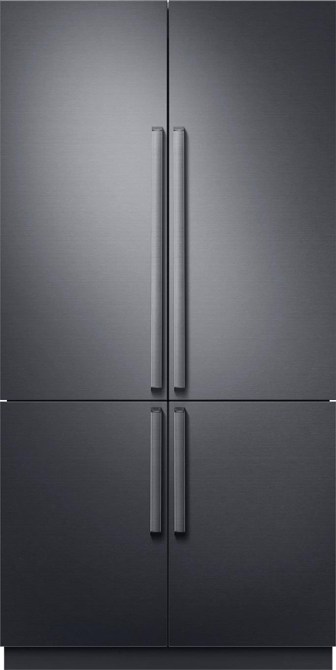 Front view of the Dacor DRF427500AP 4-door refrigerator 