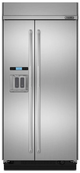 Front view of JennAir JS42PPDUDE 42” built in refrigerator 