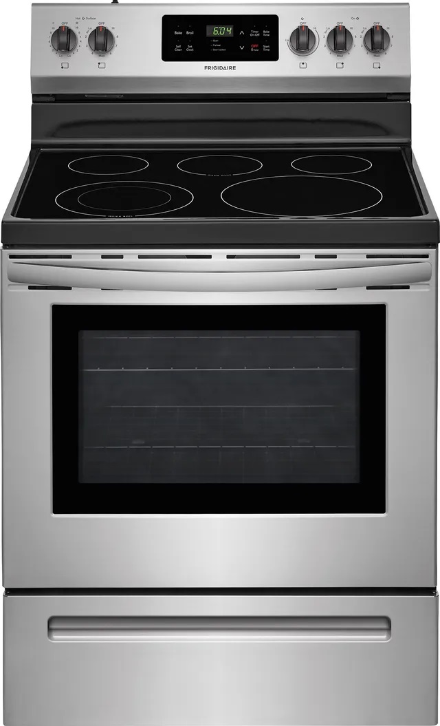 Front view of Frigidaire FFEF3054TS electric range 