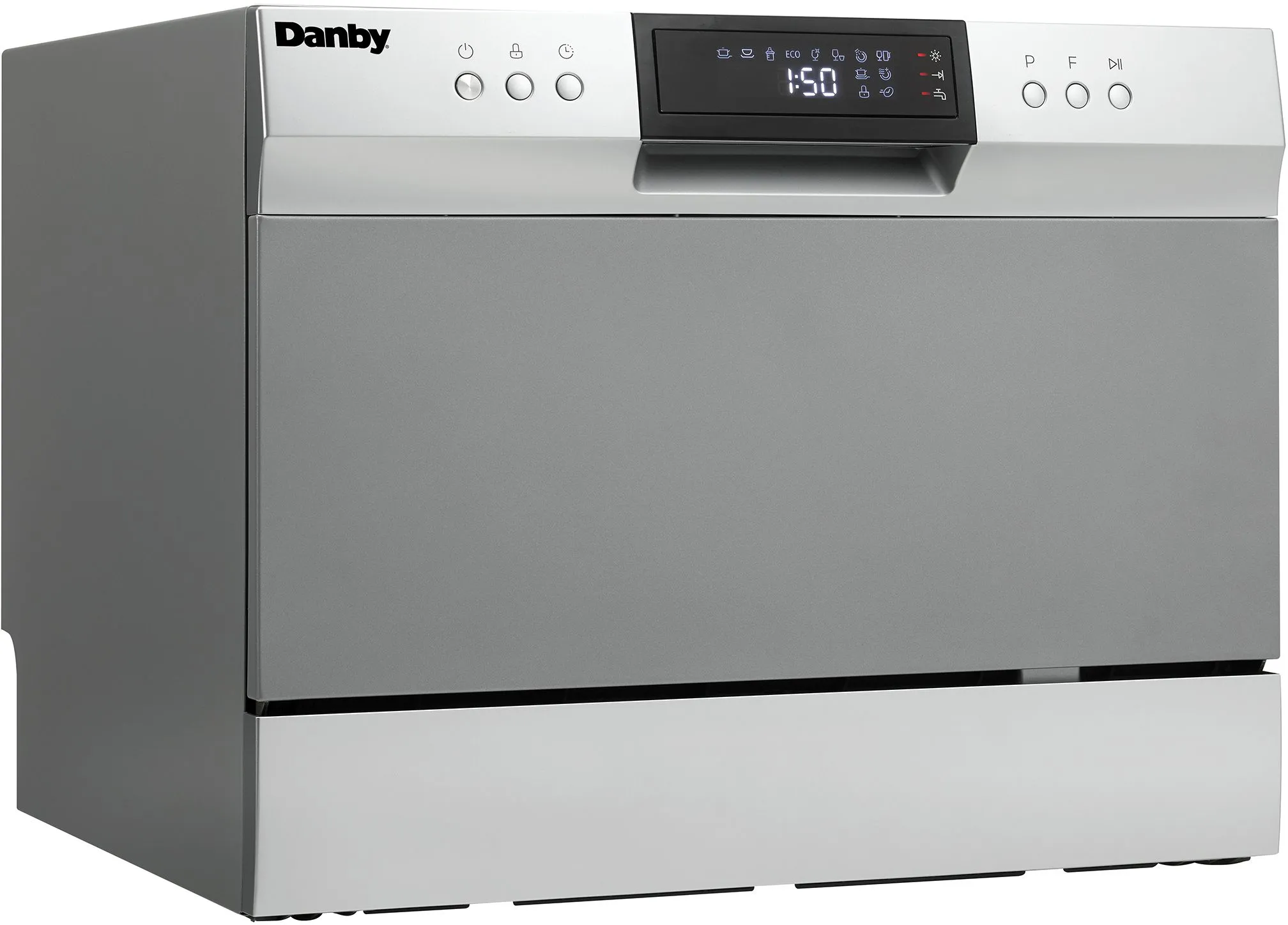 Front view of Danby DDW631SDB portable countertop dishwasher 