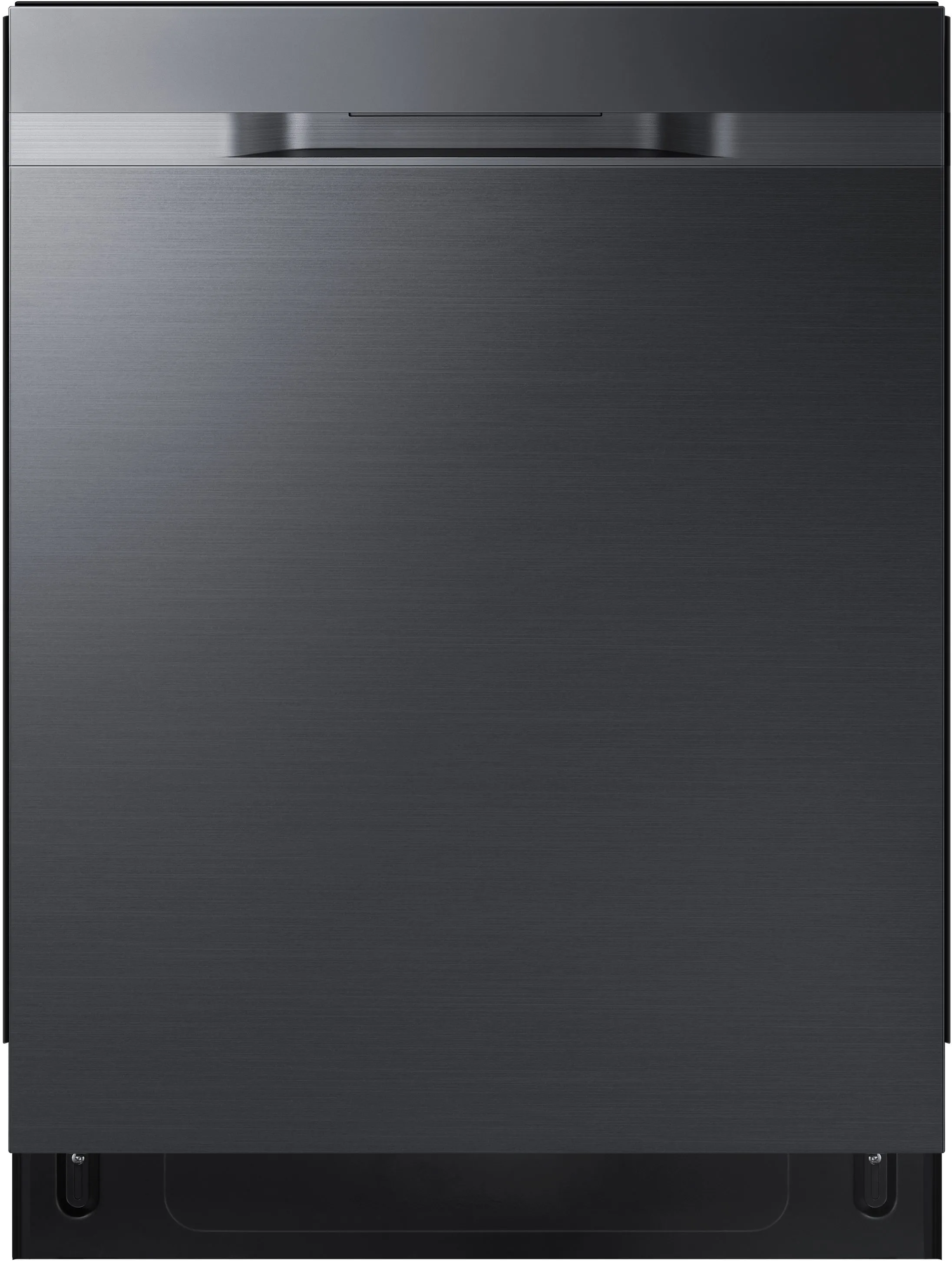 Front view of Samsung DW80R5060UG black stainless steel dishwasher 