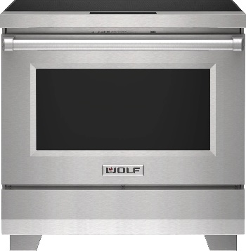 Front view of the Wolf IR36550/S/P 36” induction range 