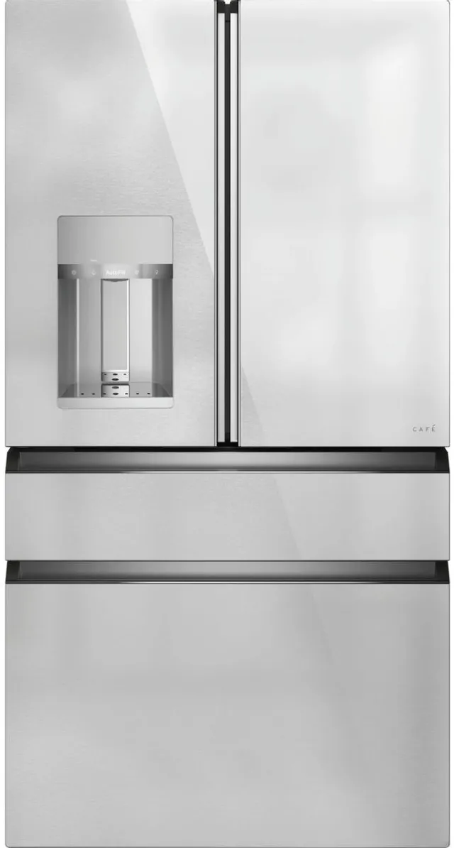 Front view of the Café CXE22DM5PS5 French door refrigerator 