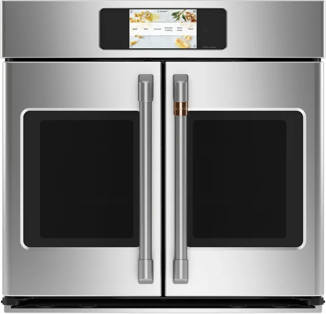 Front view of the Café CTS90FP2NS1 French door oven 