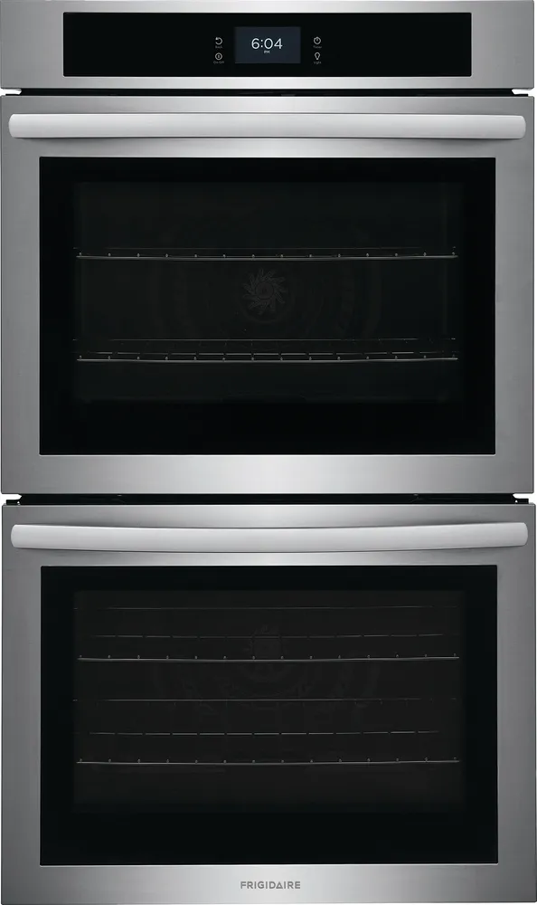 Front view of the Frigidaire FCWD3027AS double oven 