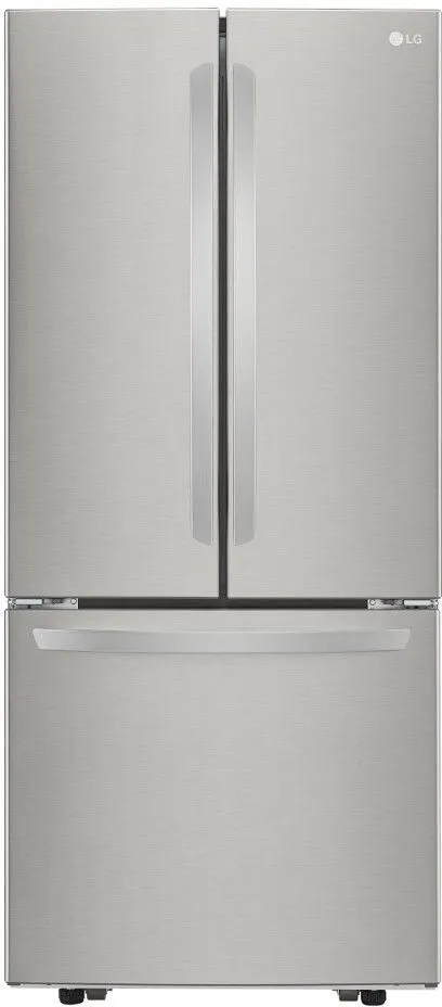 Front view of the LG LFCS22520S French door refrigerator 