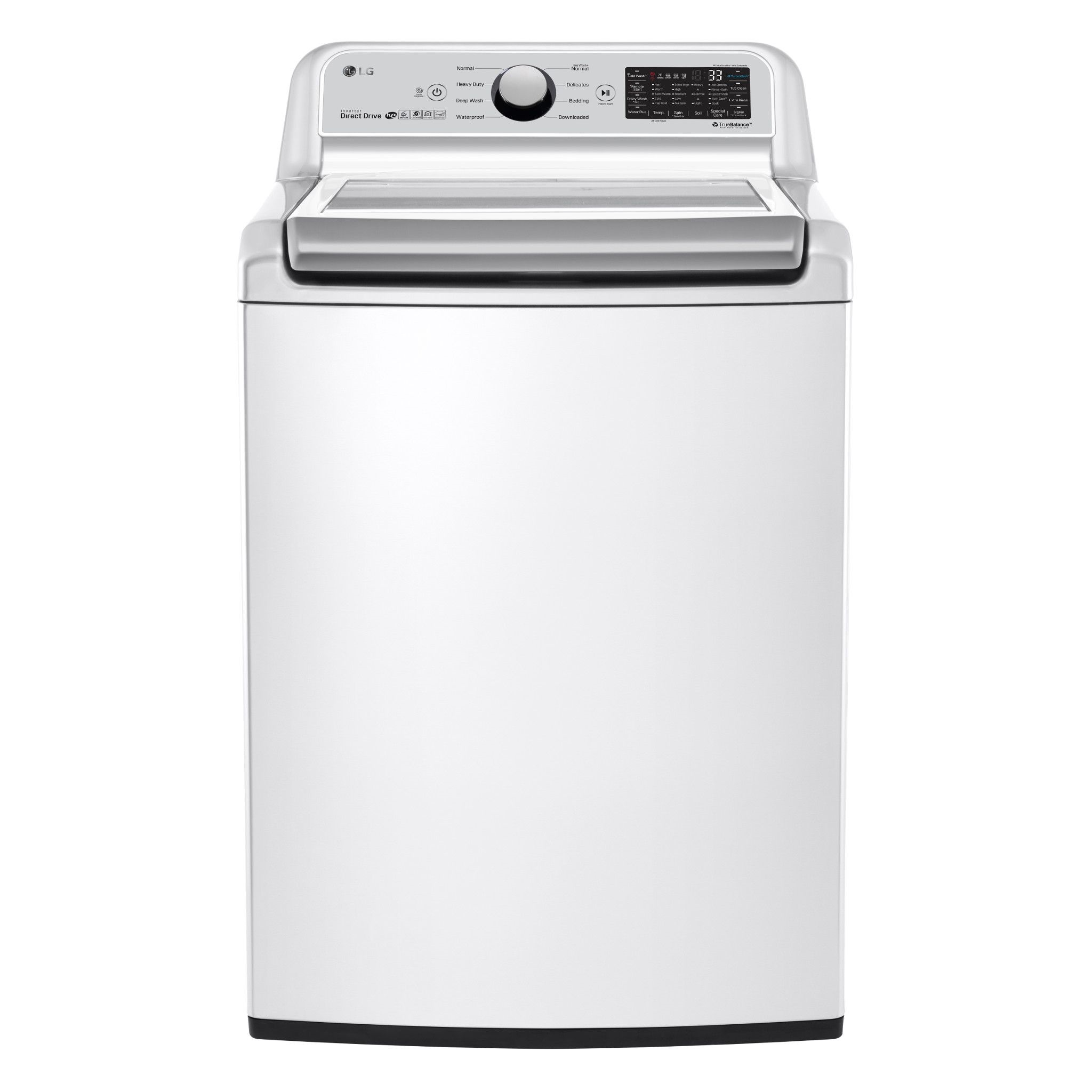 Front view of LG WT7300CW front load washer 