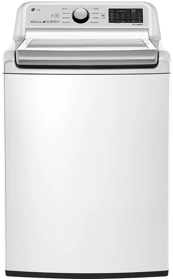 Front view of LG WT7300CW top load washer 