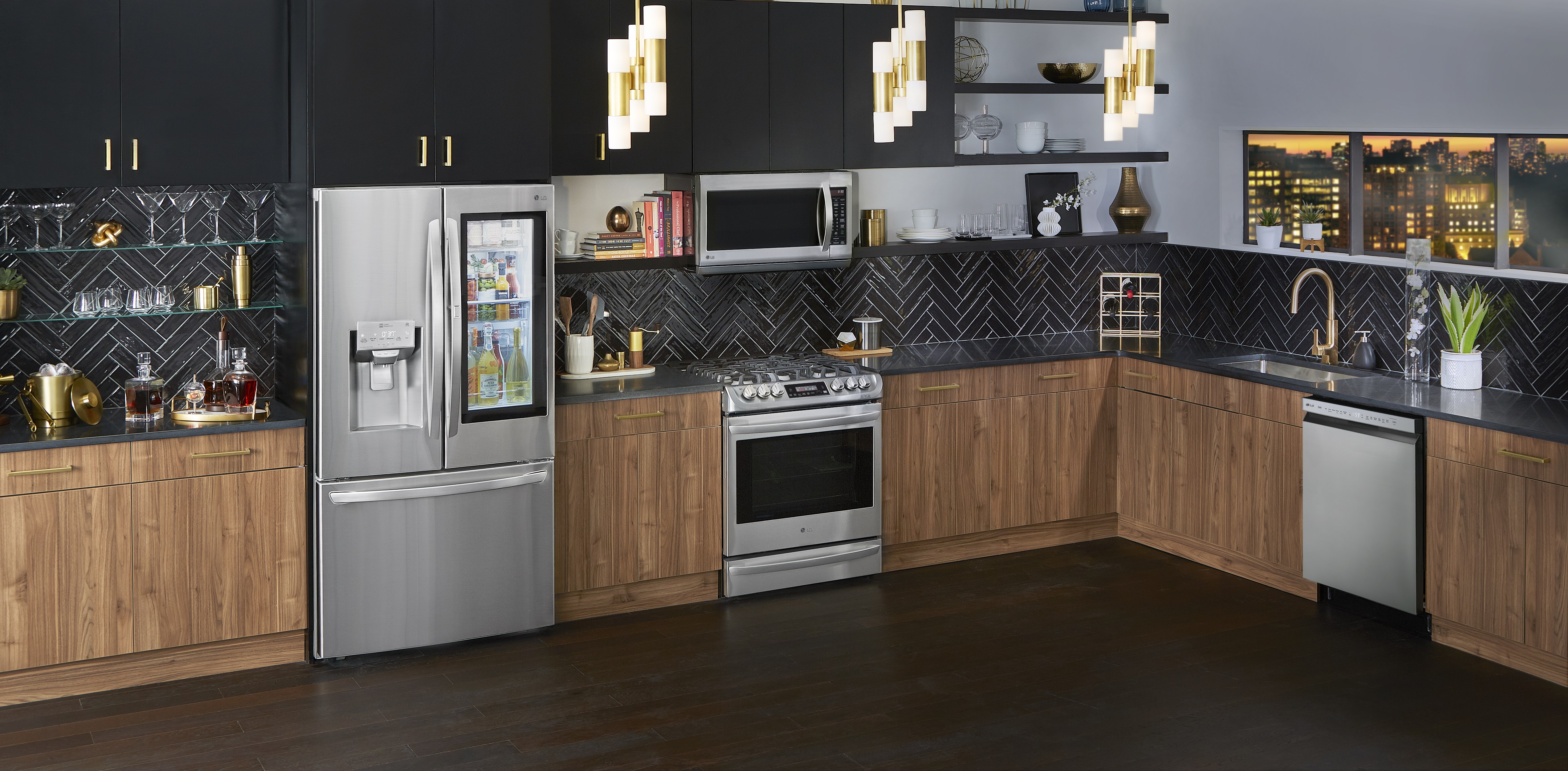 modern kitchen with LG appliances