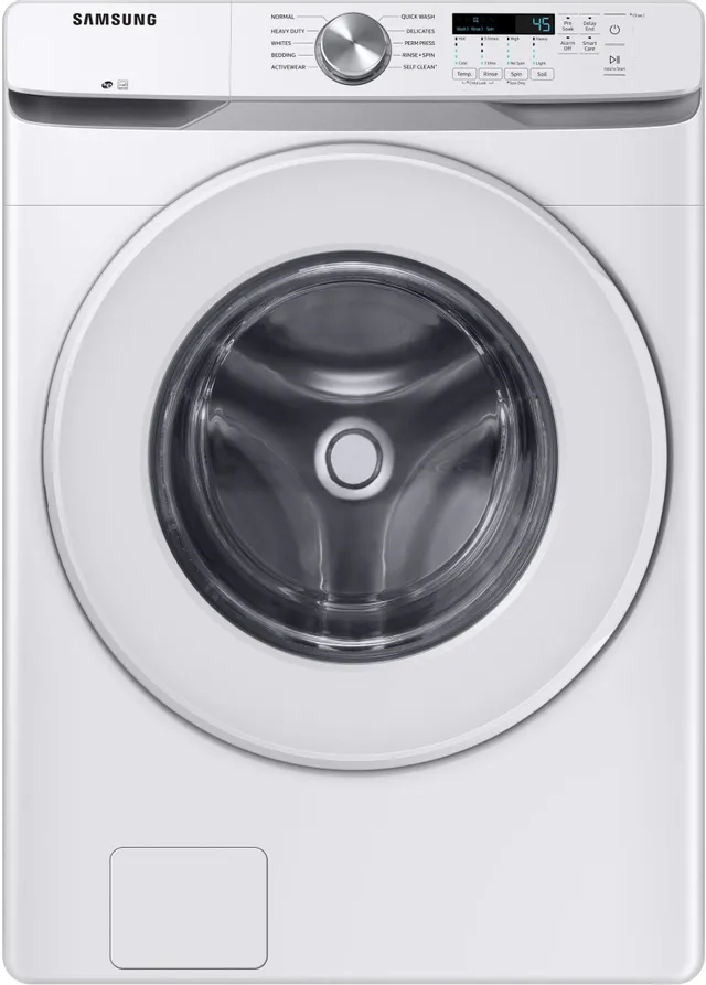 Front view of the Samsung WF45T6000AW 6000 Series front load washer 