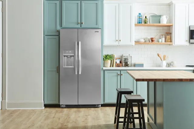 The Frigidaire Gallery GRSC2352AF side by side refrigerator in a kitchen 