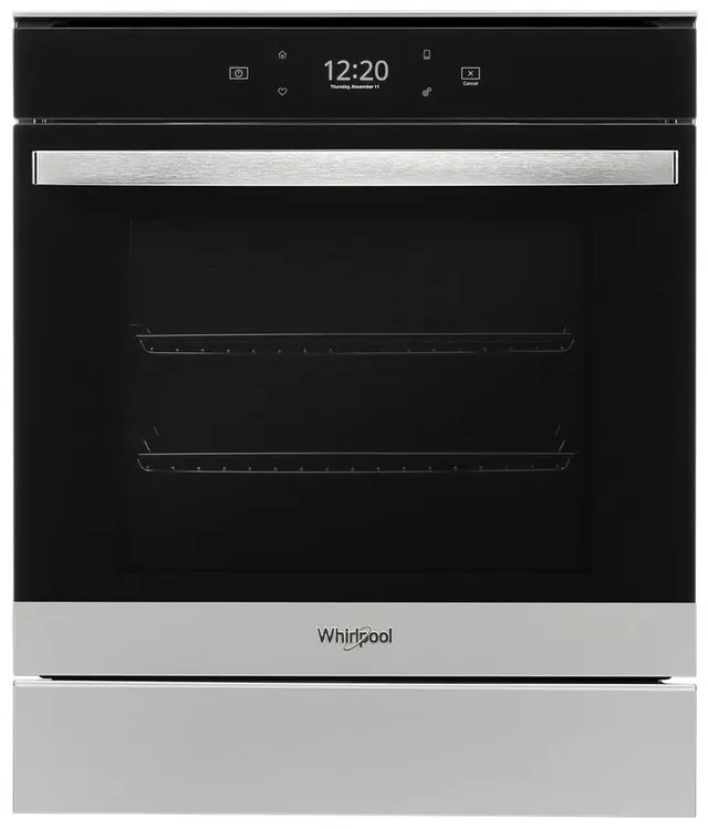 Front view of the Whirlpool WOS52ES4MZ 24” smart oven 