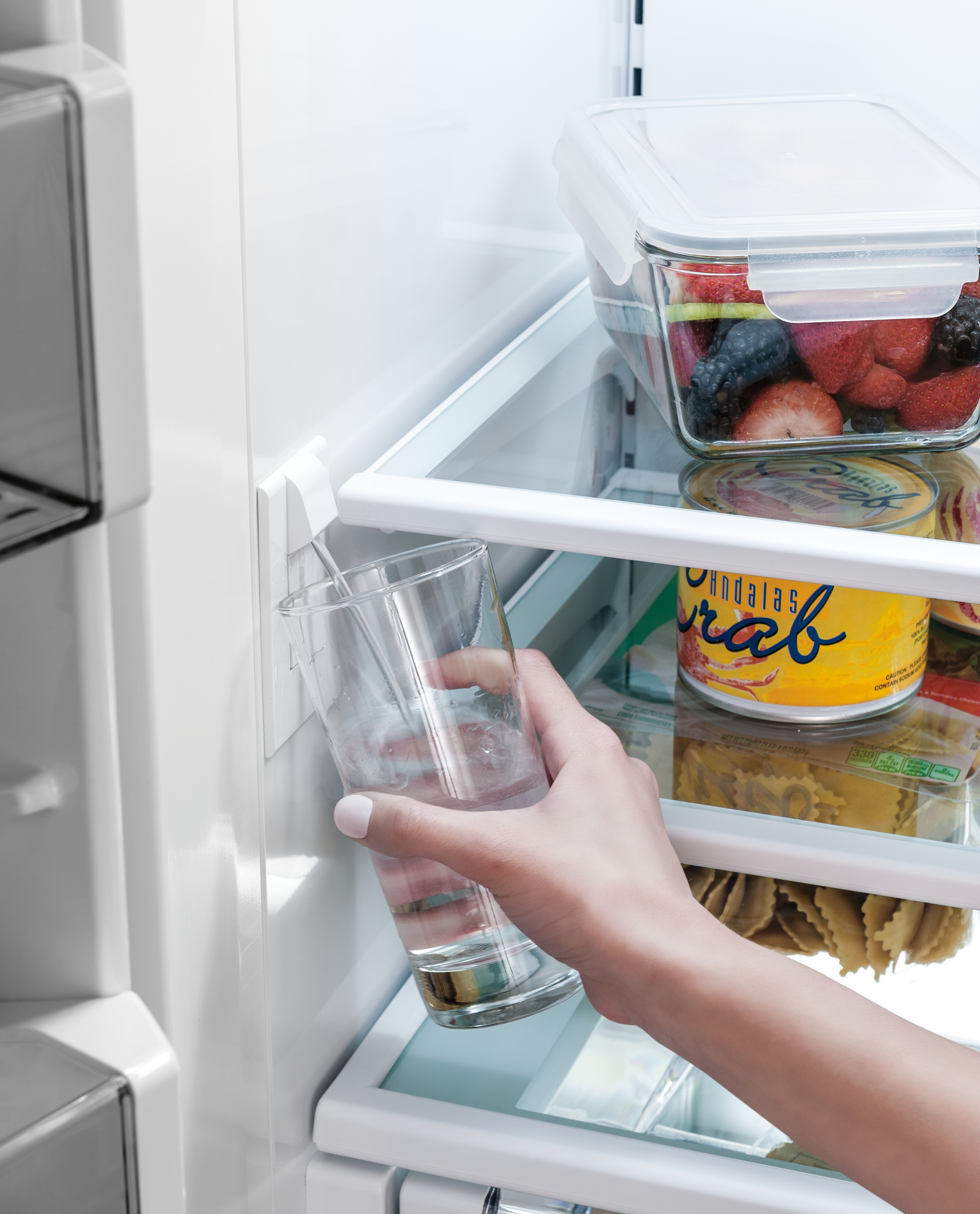 Internal water dispenser inside Sub-Zero fridge