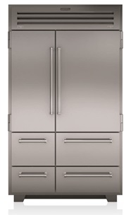 Front view of Sub-Zero PRO4850A French door refrigerator 