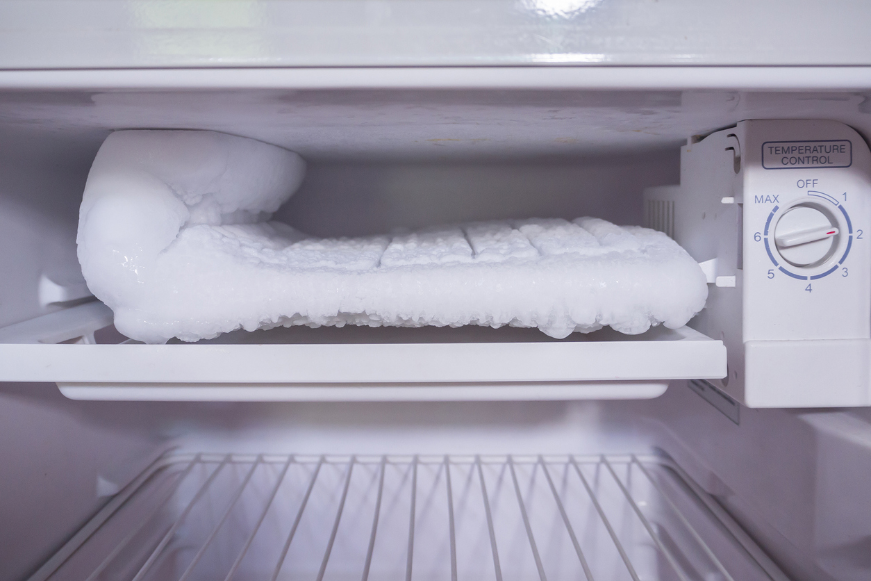 ice buildup in the freezer of refrigerator