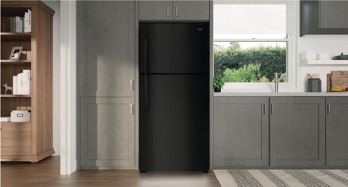 product image of Frigidaire black top-freezer fridge