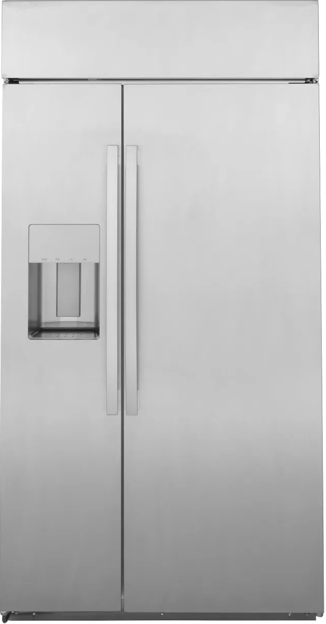 side by side refrigerator with uneven doors