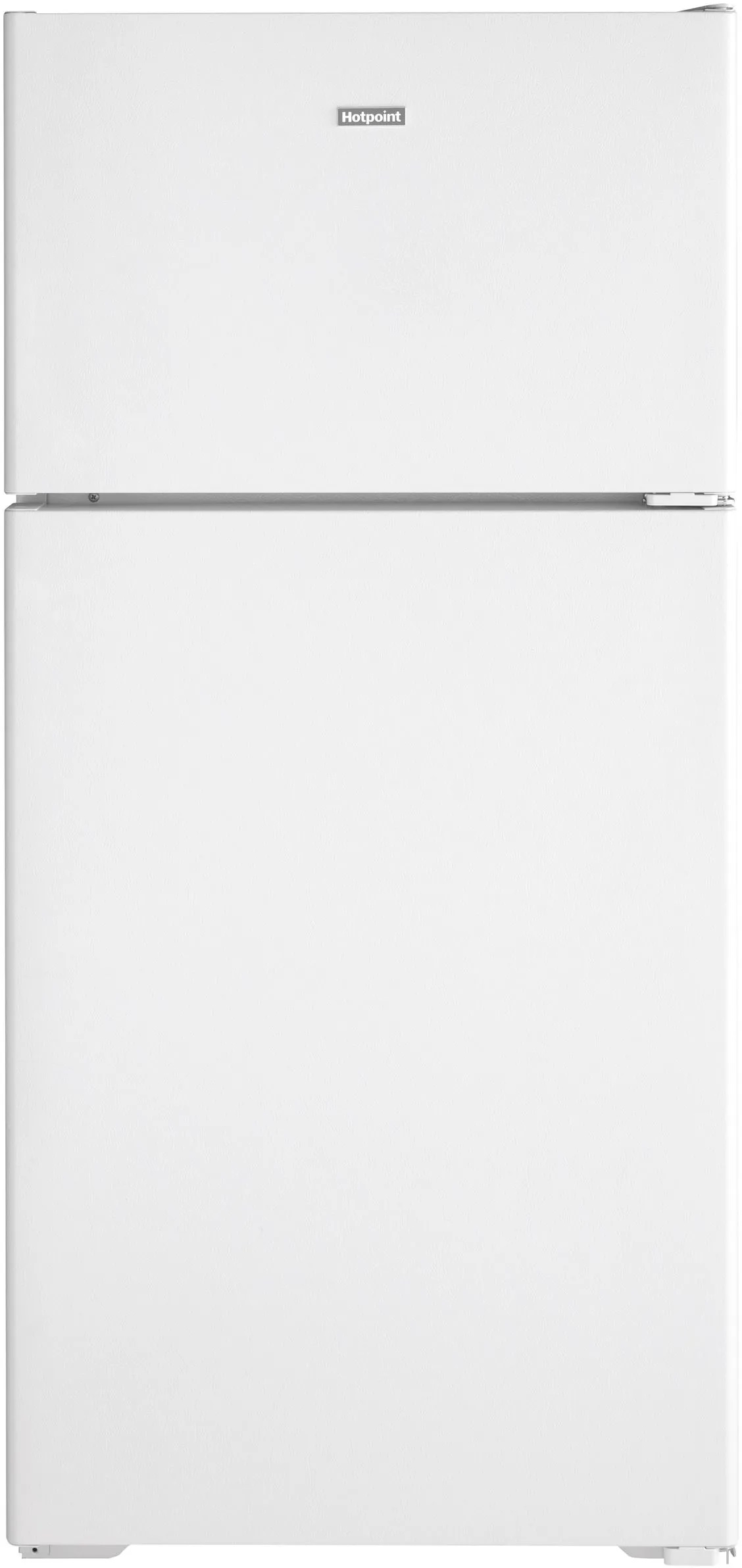 Front view of Hotpoint HPE16BTNRWW top freezer refrigerator 