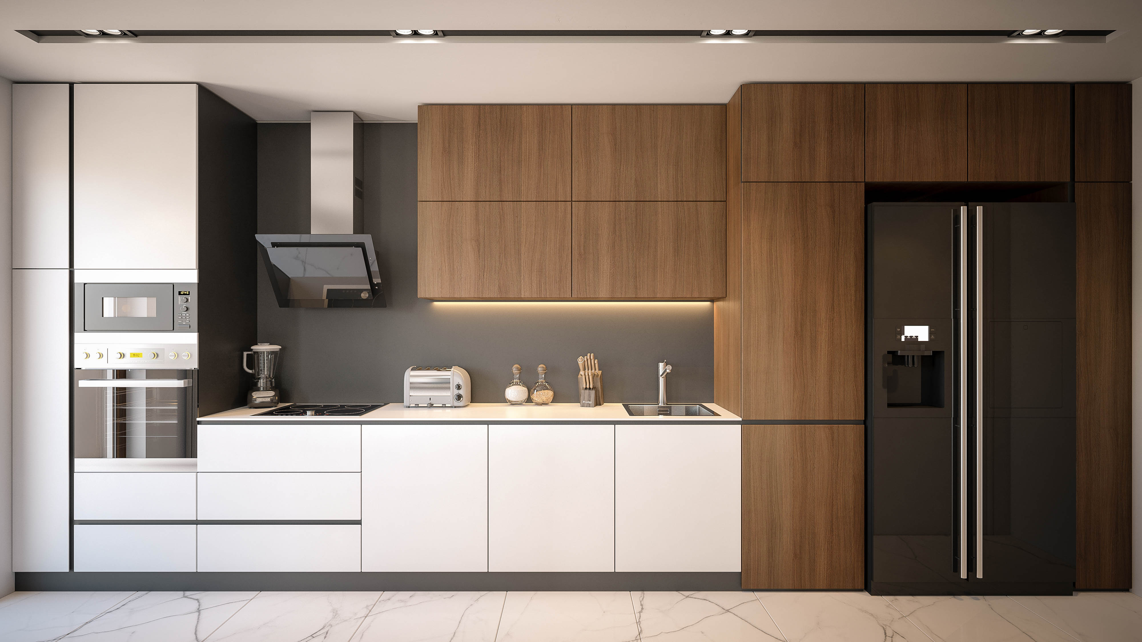 modern kitchen design with pantry