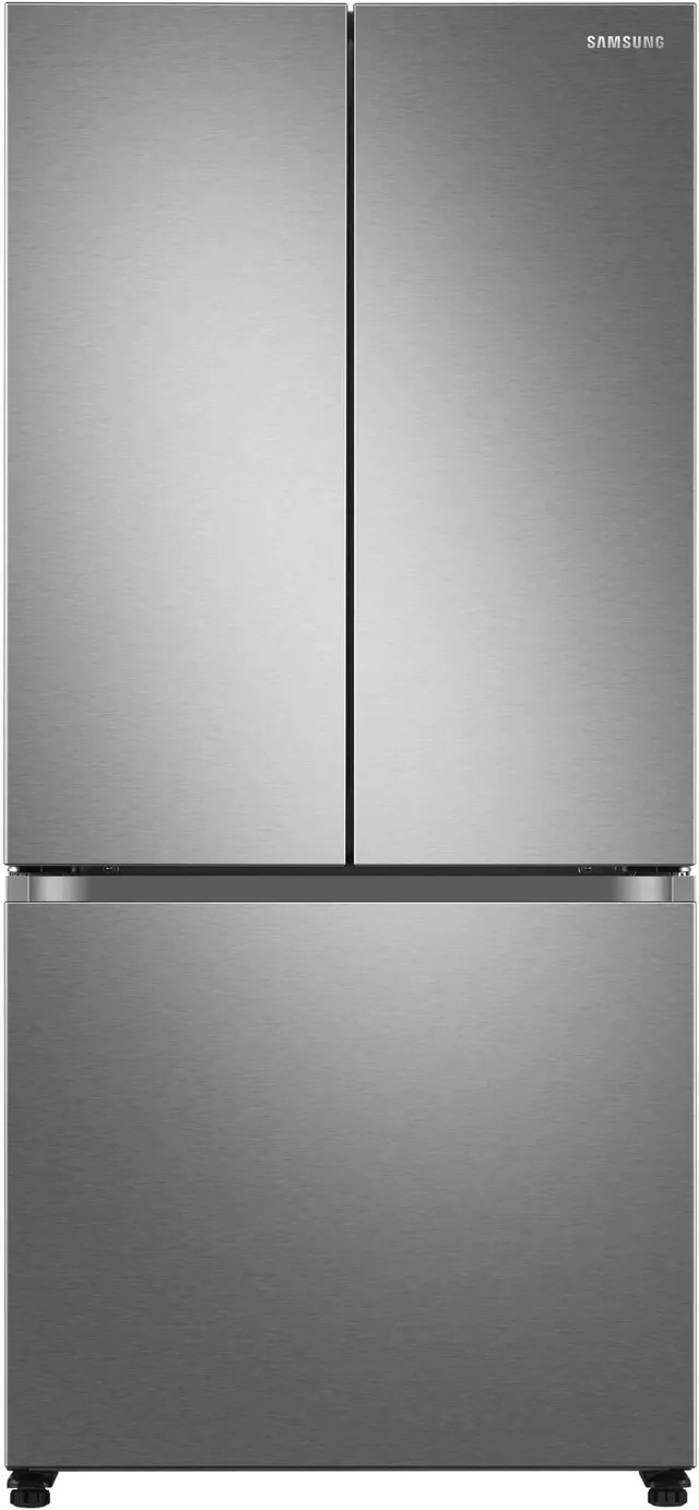 Front view of Samsung RF18A5101SR French door refrigerator 