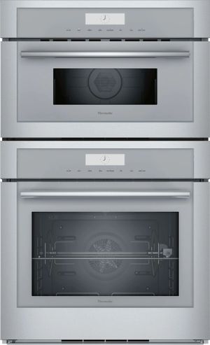 Front view of Thermador Masterpiece MEDMC301WS 30-inch combination wall oven 
