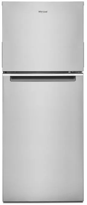 Front view of Whirlpool WRT112CZJZ top freezer refrigerator 
