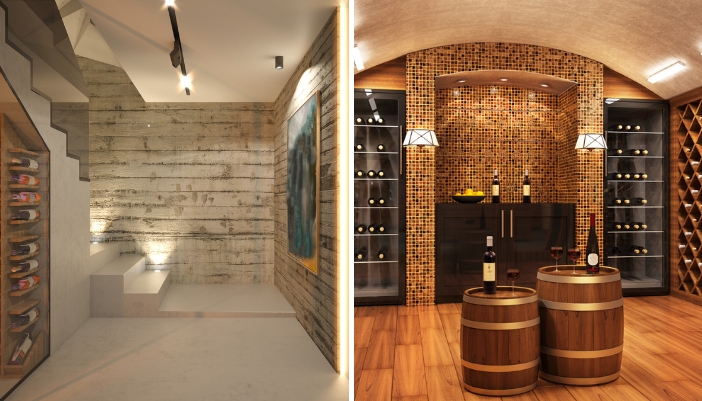 Comparison of two different wine cellar designs