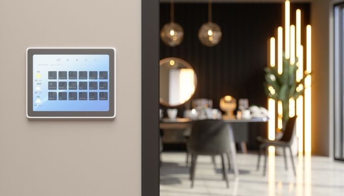 home automation controls on a wall